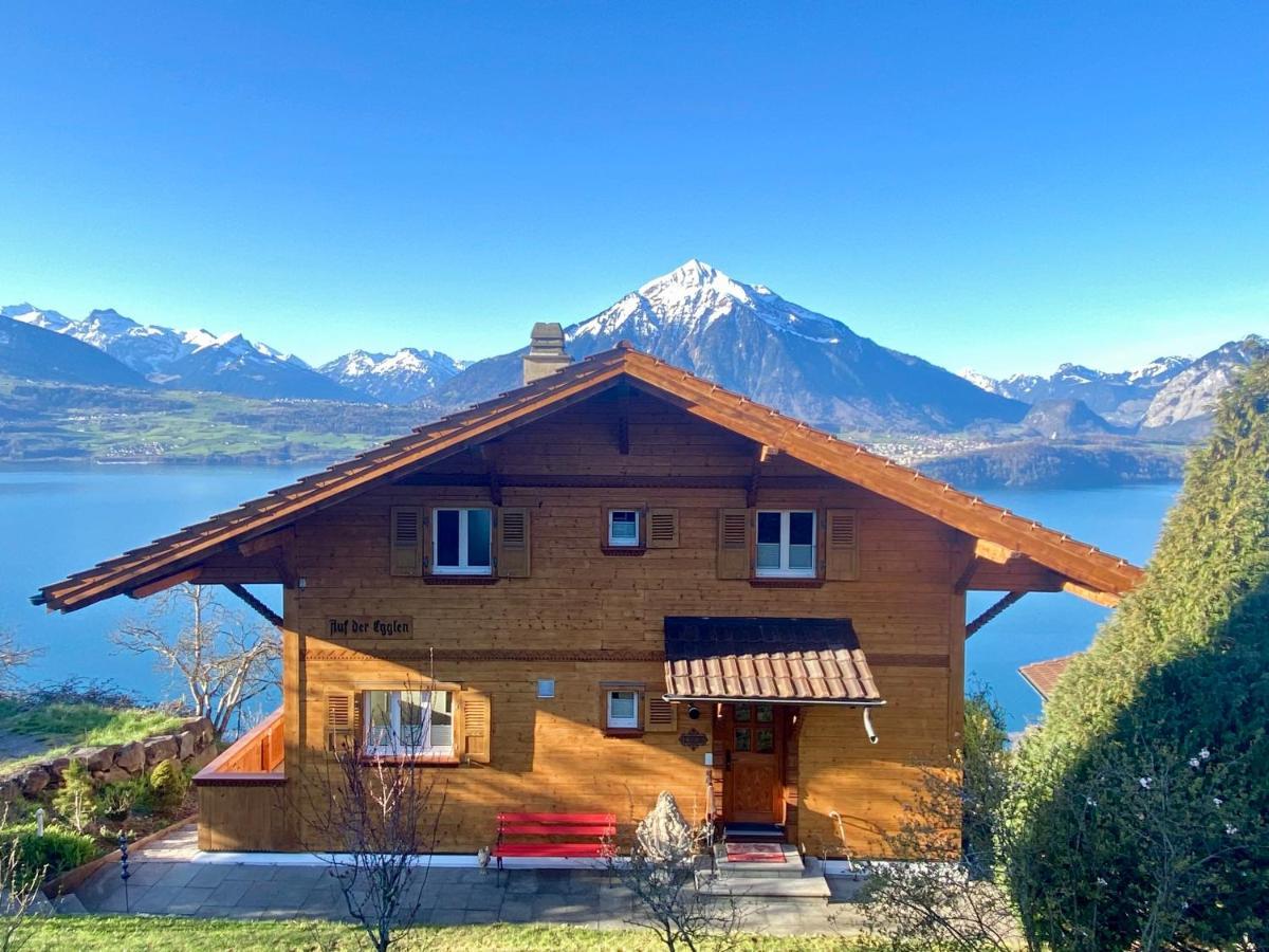 Chalet Egglen "Typical Swiss House, Best Views, Private Jacuzzi" ジーグリスヴィル エクステリア 写真