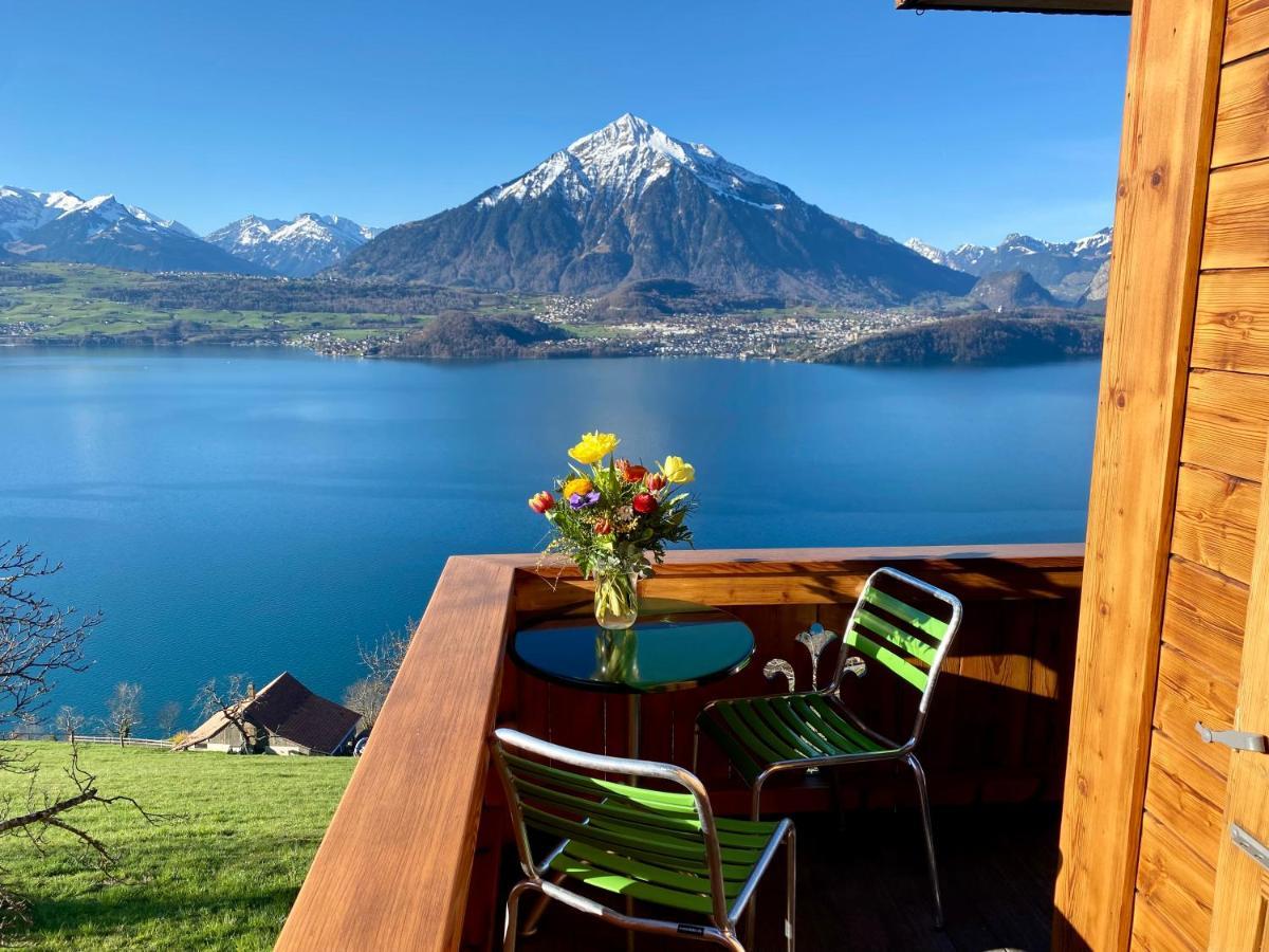 Chalet Egglen "Typical Swiss House, Best Views, Private Jacuzzi" ジーグリスヴィル エクステリア 写真