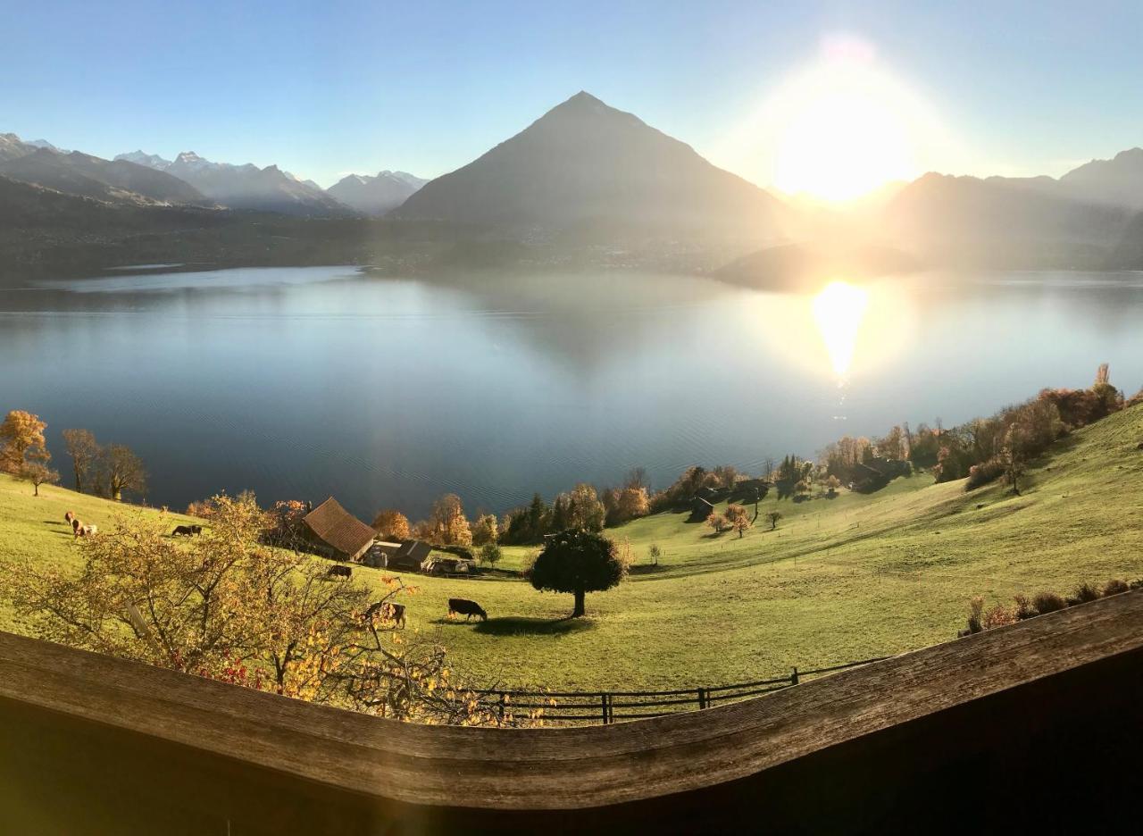 Chalet Egglen "Typical Swiss House, Best Views, Private Jacuzzi" ジーグリスヴィル エクステリア 写真